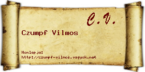Czumpf Vilmos névjegykártya